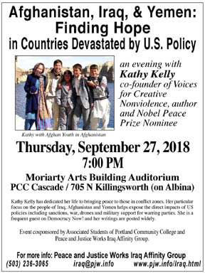 [Kathy Kelly 2018 flyer]