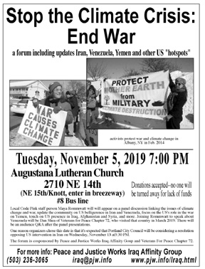 [Climate/War Forum Flyer]