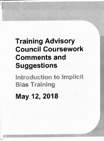 cover of Training Advisory Council Coursework Comments and 
Suggestions