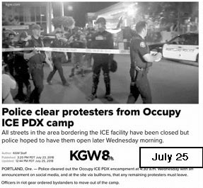 Police clear protesters from Occupy ICE PDX camp