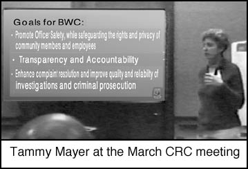Tammy Mayer at the March CRC meeting.