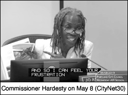 Commissioner Hardesty on May 8 
(CityNet30)
