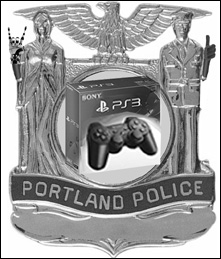 Portland Police Badge with Playstation 3