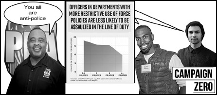 Campaign Zero: Officers in departments with more restrictive use 
of force policies are less likely to be assaulted in the line of duty