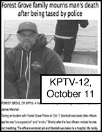 image of October 11, 2020 KPTV-12 article Forest Grove family 
mourns man's death after being tased by police