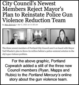 [image of the Portland Mercury's online article 
about 
the gun violence team, depicting council members Ryan, Mapps and Rubio]