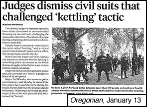 [image of Oregonian article on kettling, January 
13th]