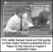 [screen capture of Portland City Council online 
meeting]