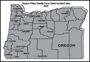 [image of Oregon map with cities named where shootings occured]